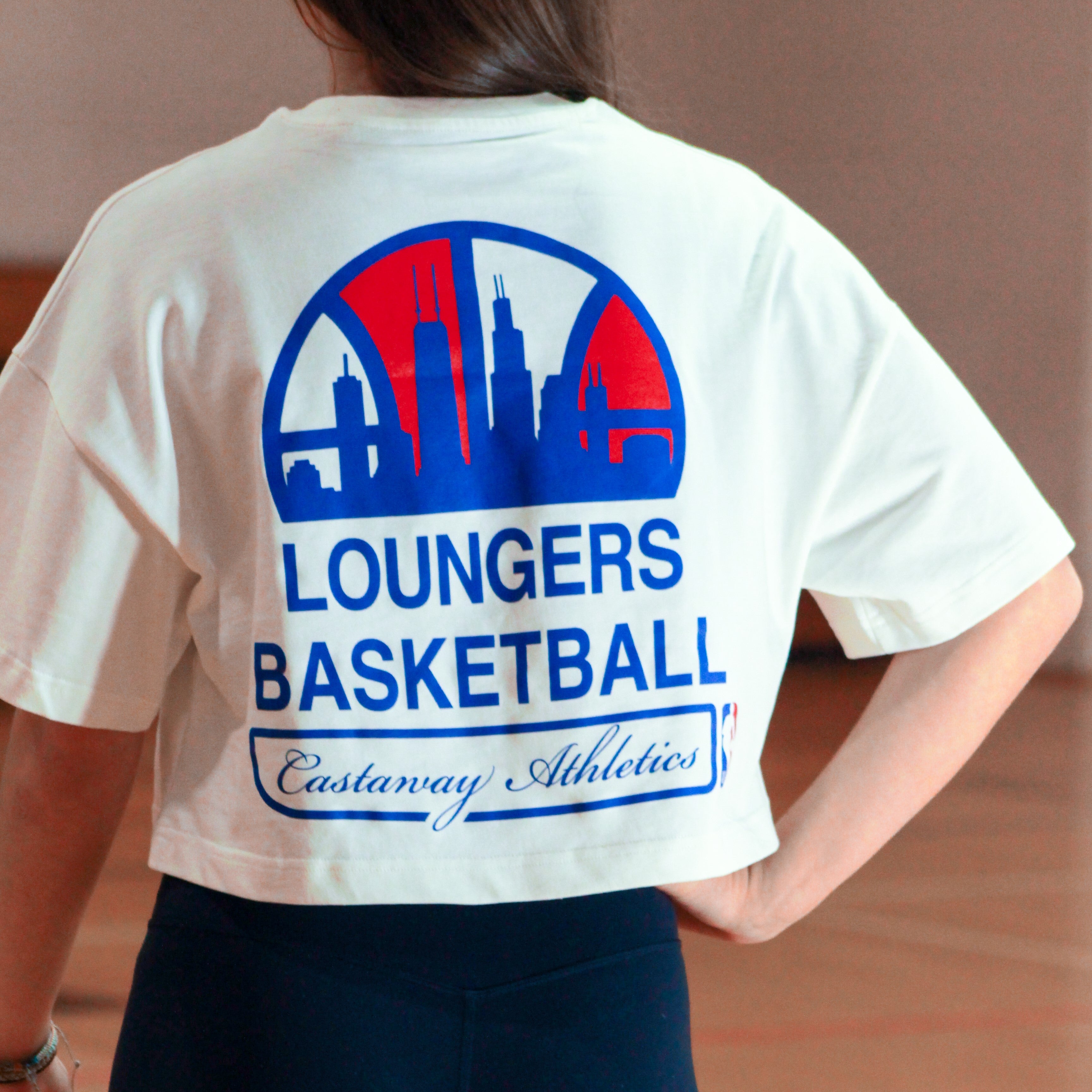 Loungers Basketball Cropped Tee Shirt